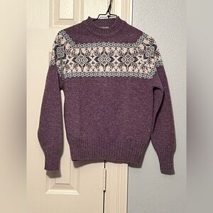 Pitlochry Shetland PURE WOOL Sweater Fair Isle Jumper Scotland Women 38 S Small